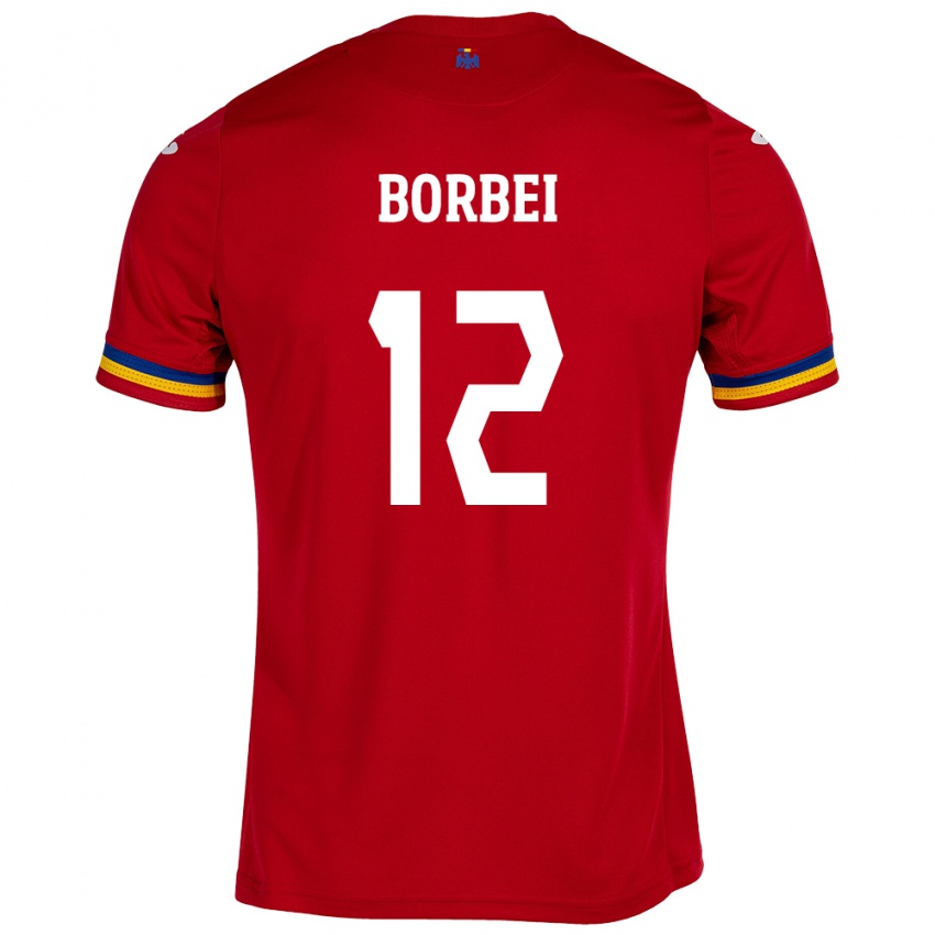 Criança Camisola Romênia Alexandru Borbei #12 Vermelho Alternativa 24-26 Camisa