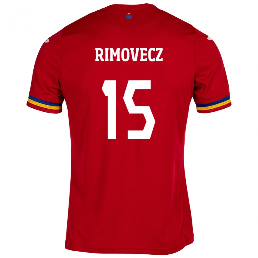 Criança Camisola Romênia Sergiu Rimovecz #15 Vermelho Alternativa 24-26 Camisa