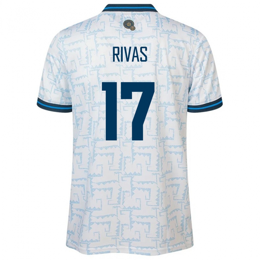 Criança Camisola El Salvador Eduardo Rivas #17 Branco Alternativa 24-26 Camisa