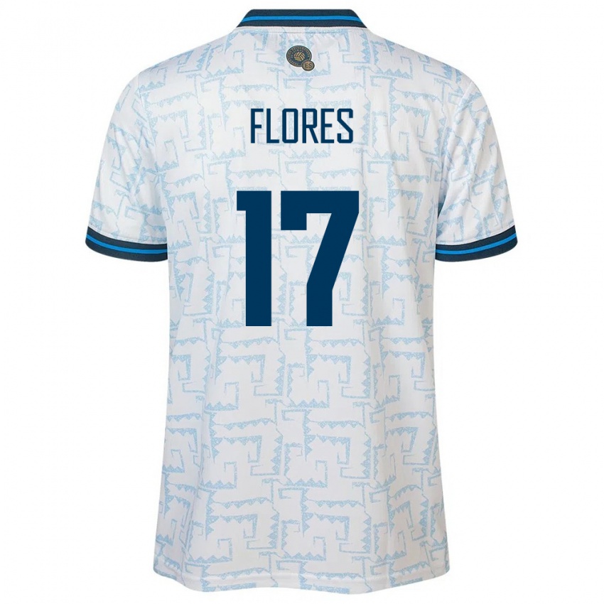 Criança Camisola El Salvador Diego Flores #17 Branco Alternativa 24-26 Camisa