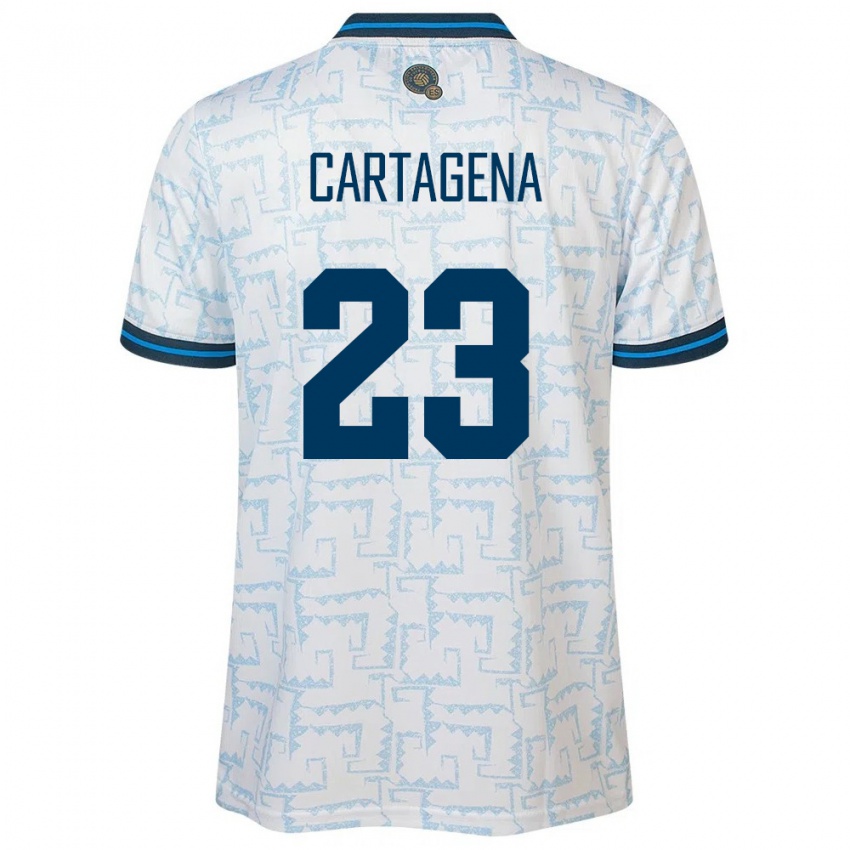 Criança Camisola El Salvador Melvin Cartagena #23 Branco Alternativa 24-26 Camisa