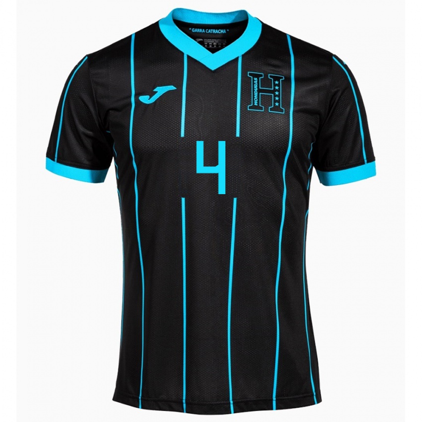 Criança Camisola Honduras Brayan Vaquedano #4 Preto Alternativa 24-26 Camisa