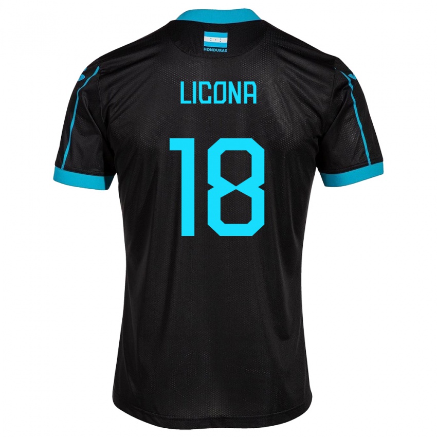 Criança Camisola Honduras Marlon Licona #18 Preto Alternativa 24-26 Camisa