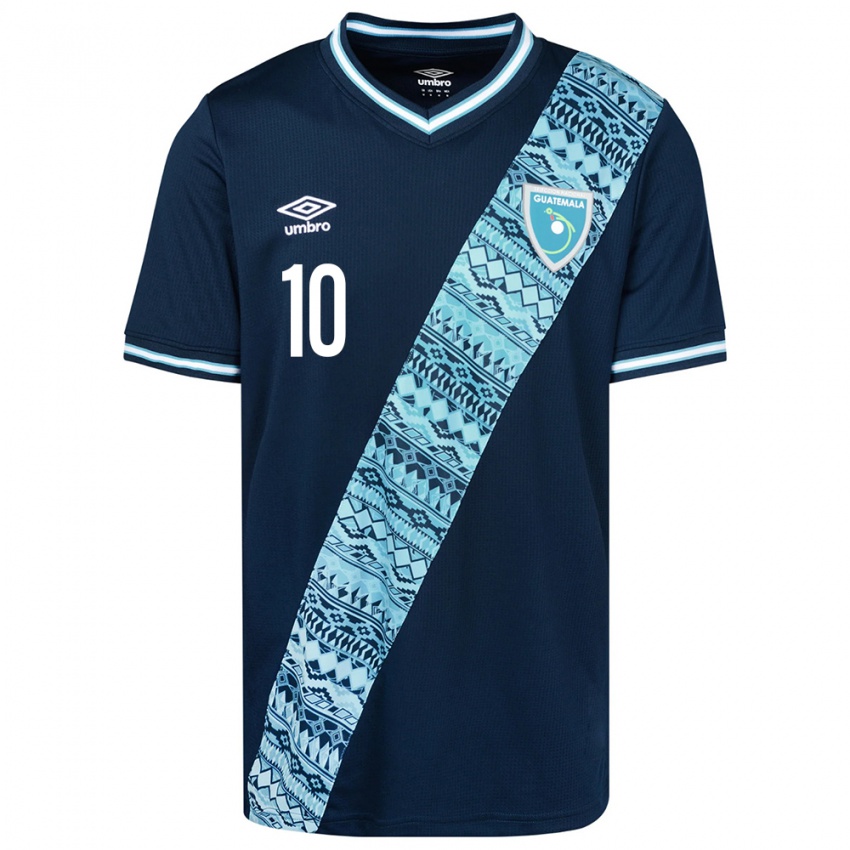 Criança Camisola Guatemala Antonio López #10 Azul Alternativa 24-26 Camisa