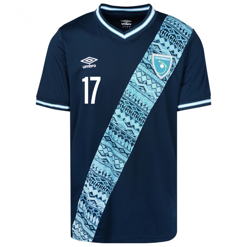 Criança Camisola Guatemala Óscar Castellanos #17 Azul Alternativa 24-26 Camisa