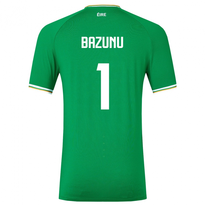 Homem Camisola Irlanda Gavin Bazunu #1 Verde Principal 24-26 Camisa