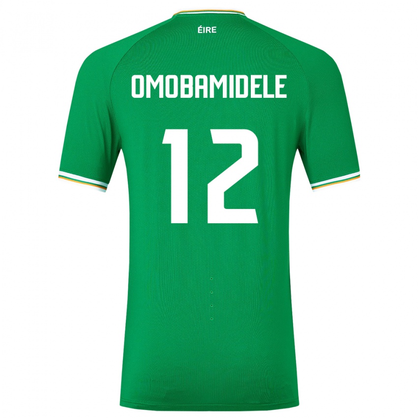 Homem Camisola Irlanda Andrew Omobamidele #12 Verde Principal 24-26 Camisa