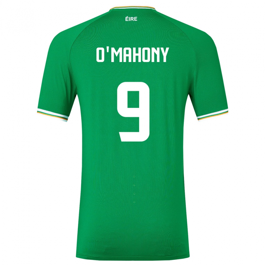 Homem Camisola Irlanda Mark O'mahony #9 Verde Principal 24-26 Camisa