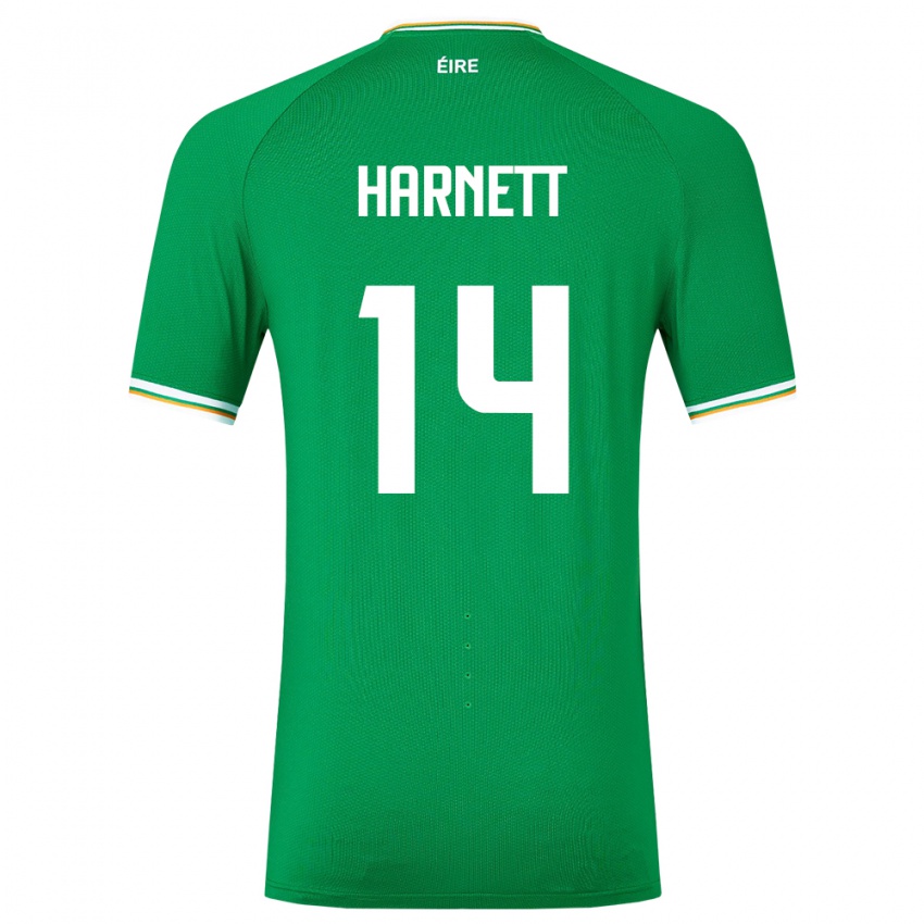 Homem Camisola Irlanda Kaylem Harnett #14 Verde Principal 24-26 Camisa