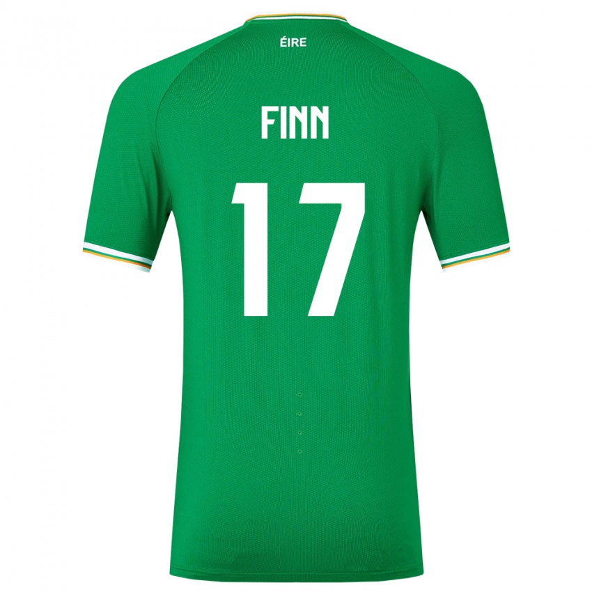 Homem Camisola Irlanda Jamie Finn #17 Verde Principal 24-26 Camisa