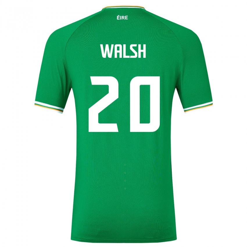 Homem Camisola Irlanda Claire Walsh #20 Verde Principal 24-26 Camisa