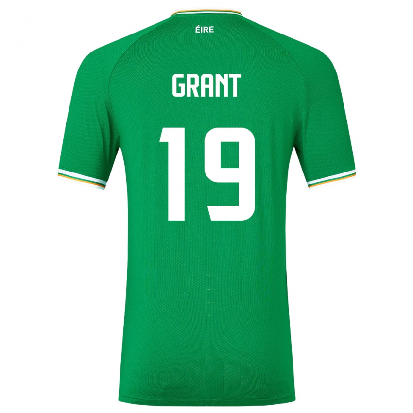 Homem Camisola Irlanda Ciara Grant #19 Verde Principal 24-26 Camisa