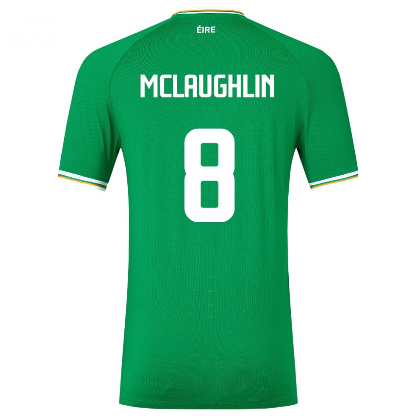 Homem Camisola Irlanda Roma Mclaughlin #8 Verde Principal 24-26 Camisa