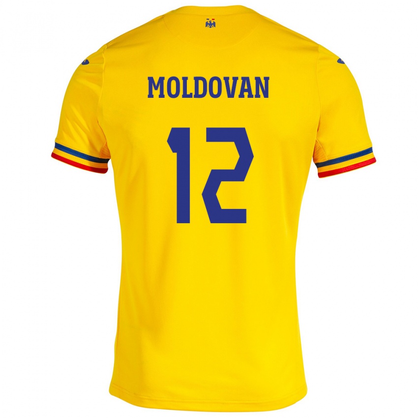 Homem Camisola Romênia Horaţiu Moldovan #12 Amarelo Principal 24-26 Camisa