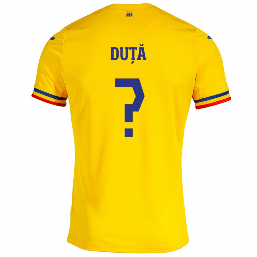 Homem Camisola Romênia Andrei Duță #0 Amarelo Principal 24-26 Camisa