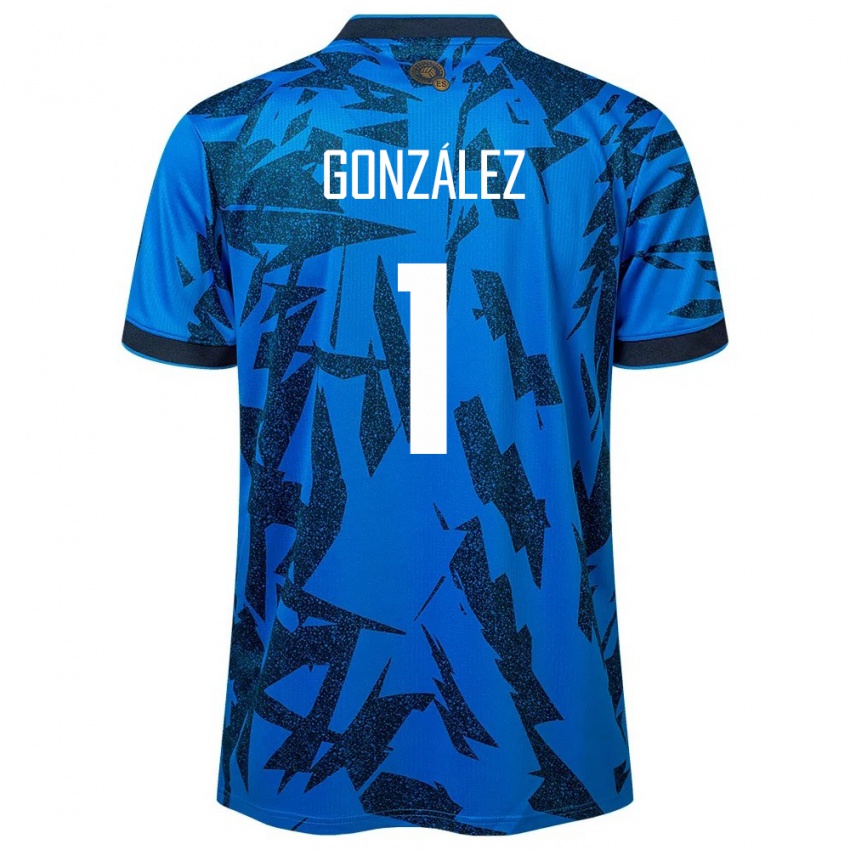 Homem Camisola El Salvador Mario González #1 Azul Principal 24-26 Camisa