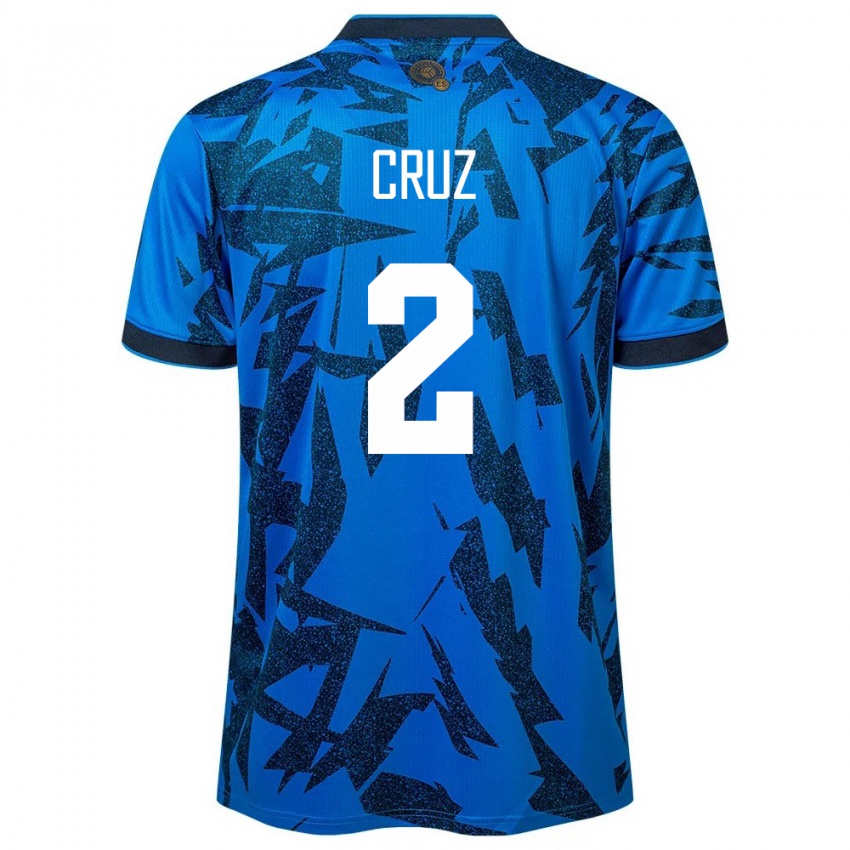 Homem Camisola El Salvador Melvin Cruz #2 Azul Principal 24-26 Camisa