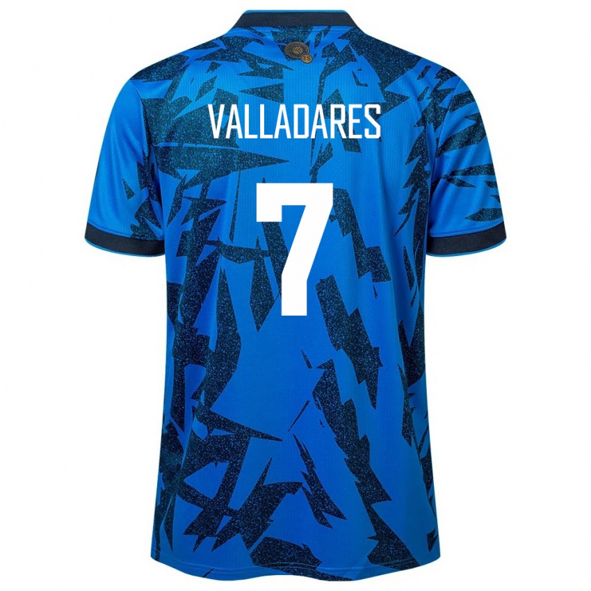 Homem Camisola El Salvador Jefferson Valladares #7 Azul Principal 24-26 Camisa