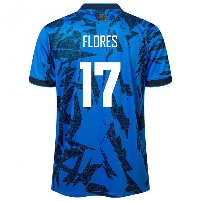 Homem Camisola El Salvador Diego Flores #17 Azul Principal 24-26 Camisa