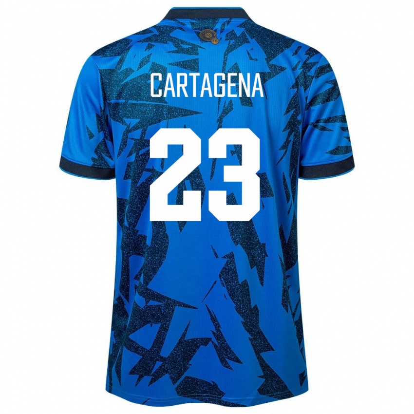 Homem Camisola El Salvador Melvin Cartagena #23 Azul Principal 24-26 Camisa