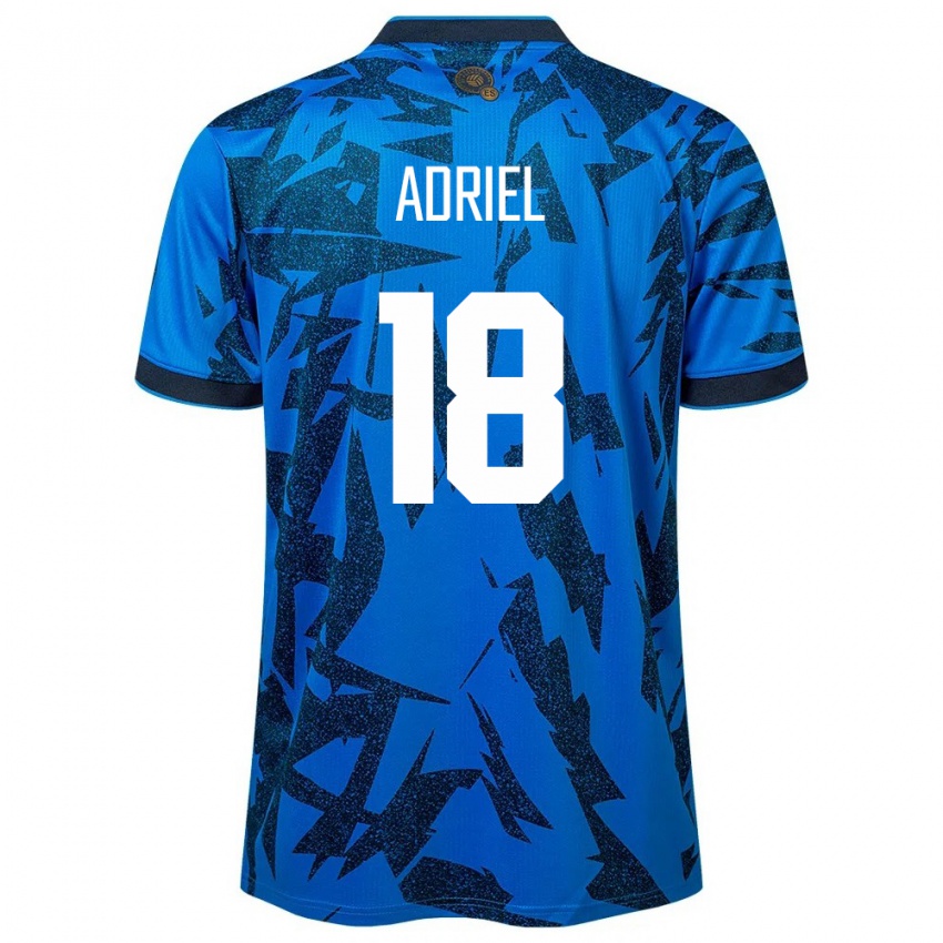 Homem Camisola El Salvador Adriel Martínez #18 Azul Principal 24-26 Camisa