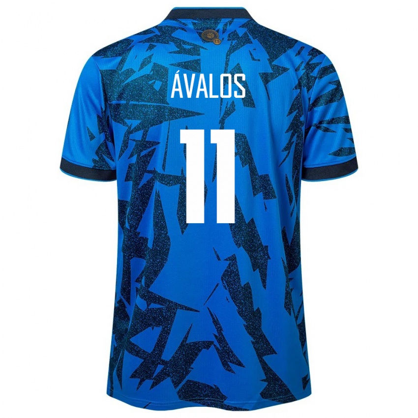 Homem Camisola El Salvador Raúl Ávalos #11 Azul Principal 24-26 Camisa