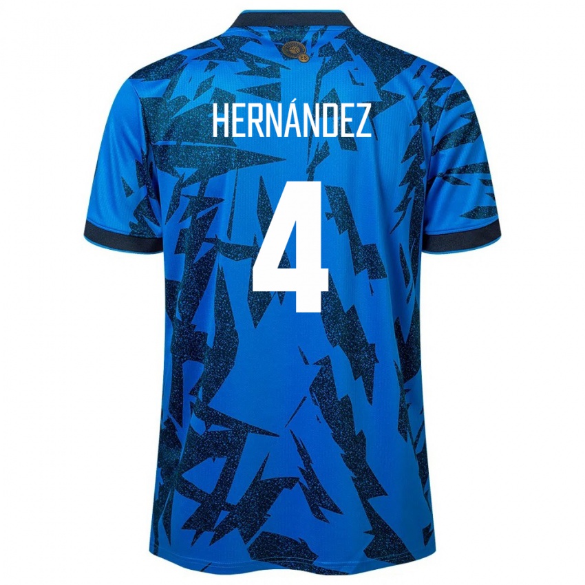 Homem Camisola El Salvador Elaily Hernández #4 Azul Principal 24-26 Camisa