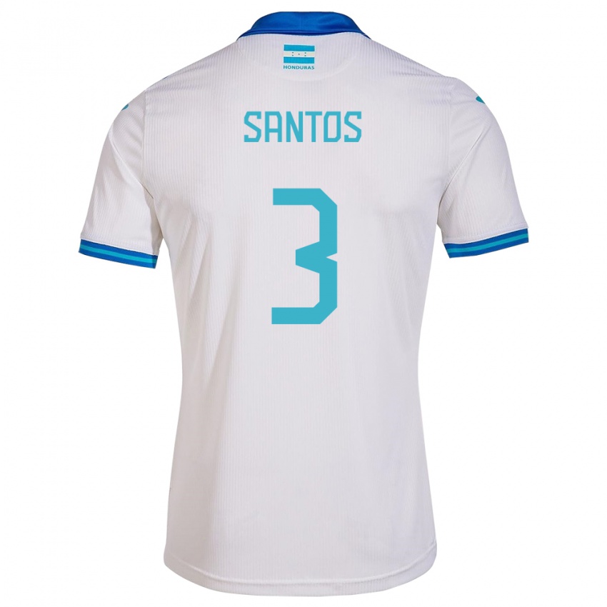 Homem Camisola Honduras Marcelo Santos #3 Branco Principal 24-26 Camisa