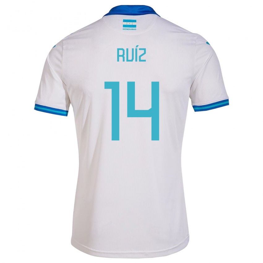 Homem Camisola Honduras David Ruíz #14 Branco Principal 24-26 Camisa