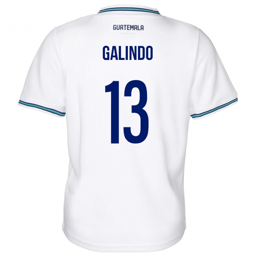 Homem Camisola Guatemala Alejandro Galindo #13 Branco Principal 24-26 Camisa