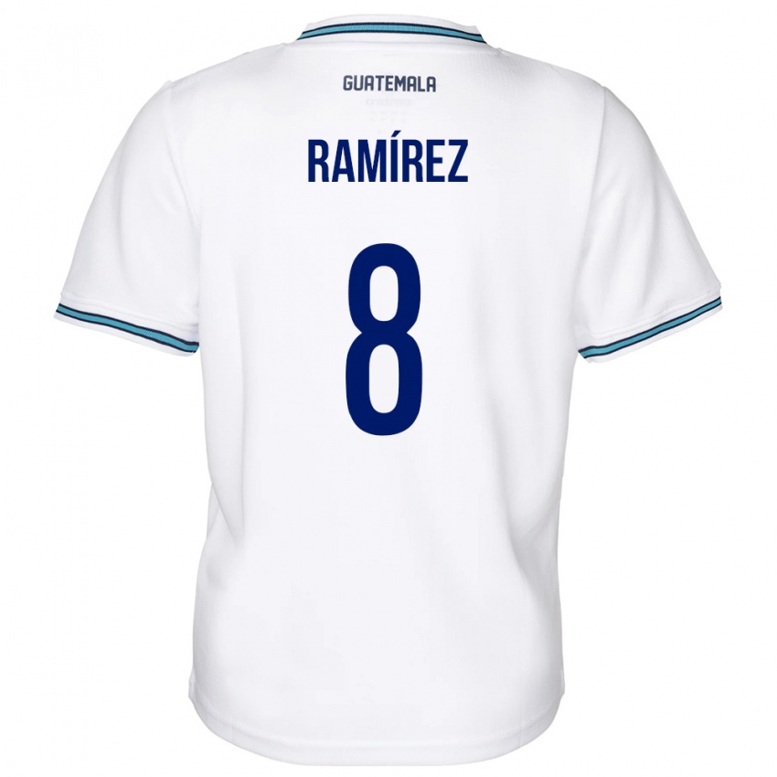 Homem Camisola Guatemala Dennis Ramírez #8 Branco Principal 24-26 Camisa