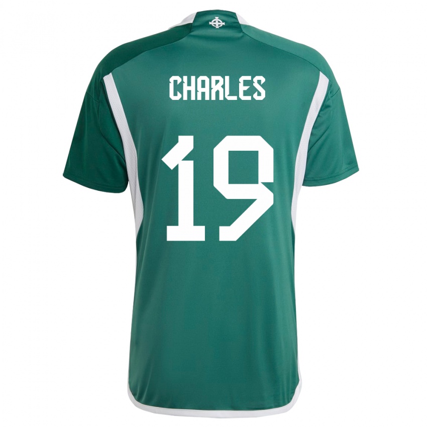 Homem Camisola Irlanda Do Norte Shea Charles #19 Verde Principal 24-26 Camisa