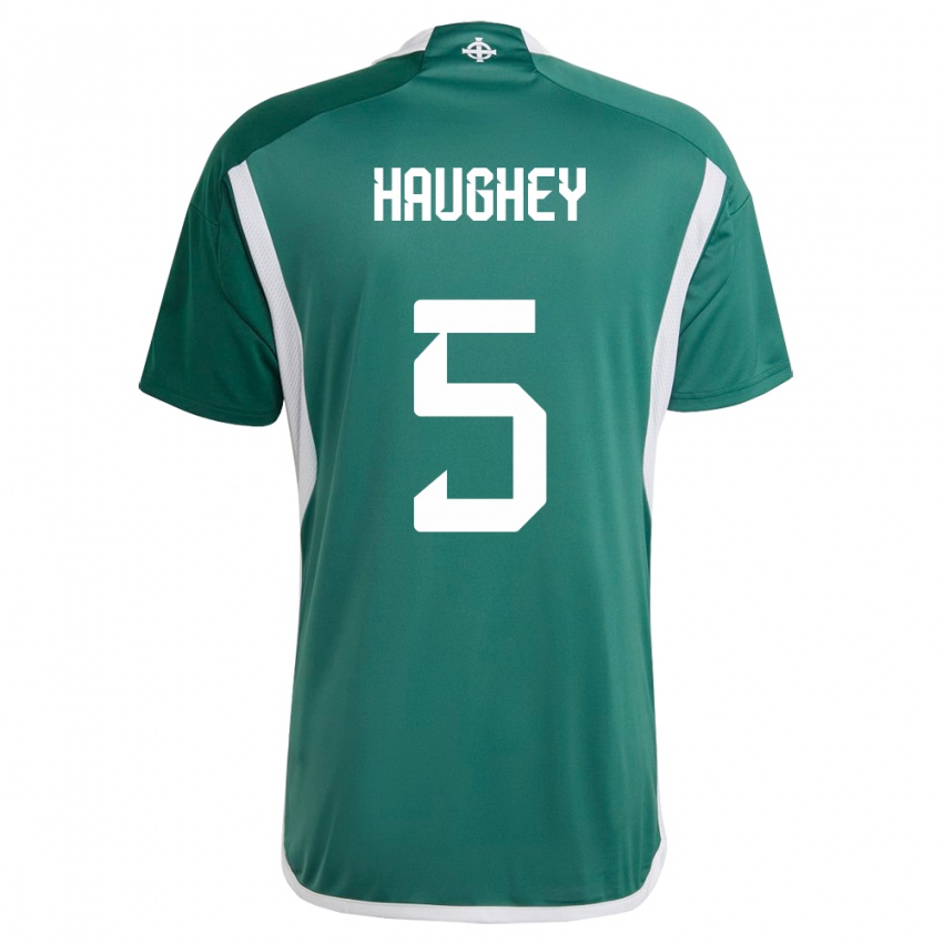 Homem Camisola Irlanda Do Norte Conor Haughey #5 Verde Principal 24-26 Camisa
