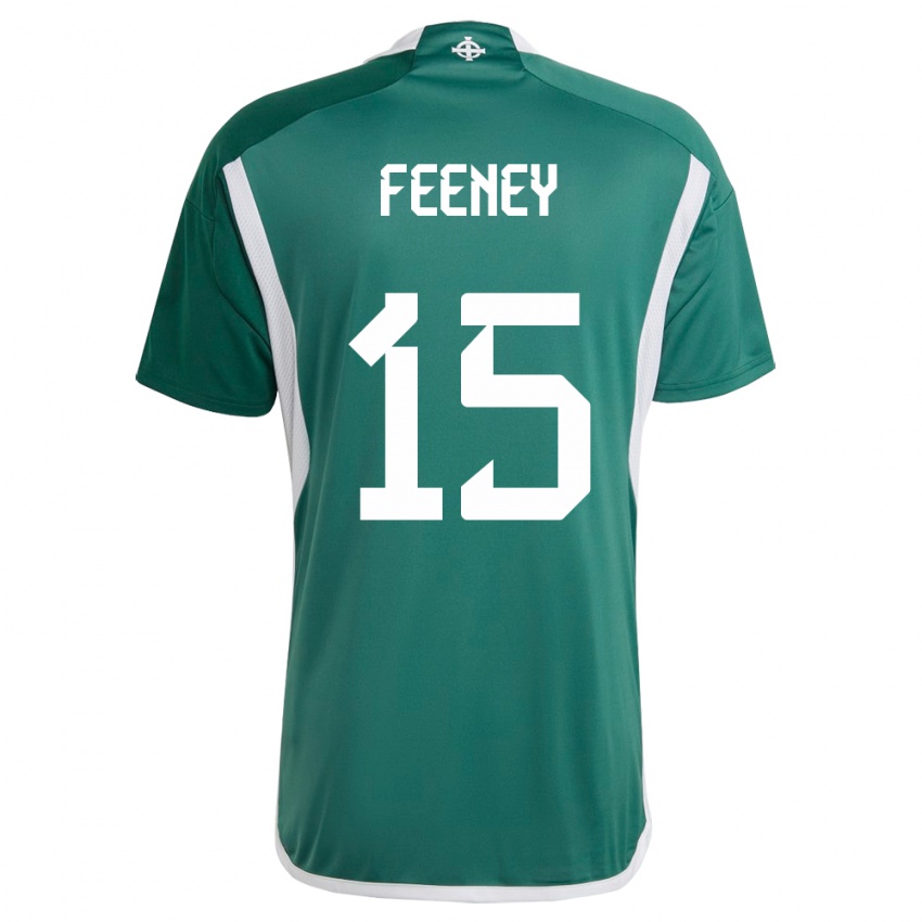 Homem Camisola Irlanda Do Norte George Feeney #15 Verde Principal 24-26 Camisa