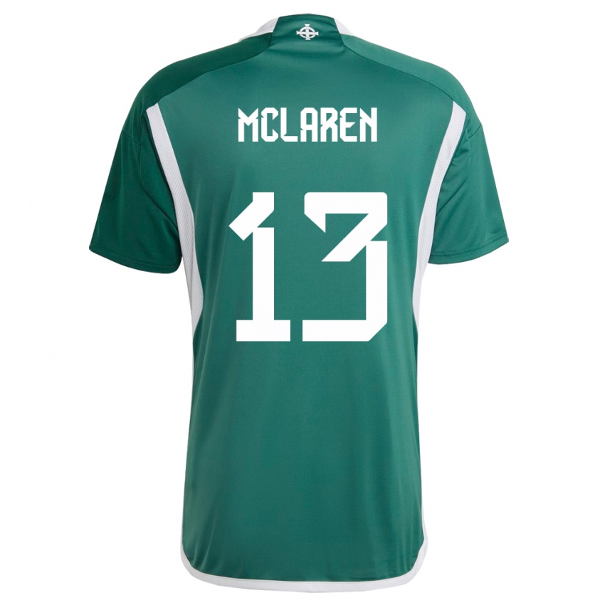 Homem Camisola Irlanda Do Norte Rachel Mclaren #13 Verde Principal 24-26 Camisa