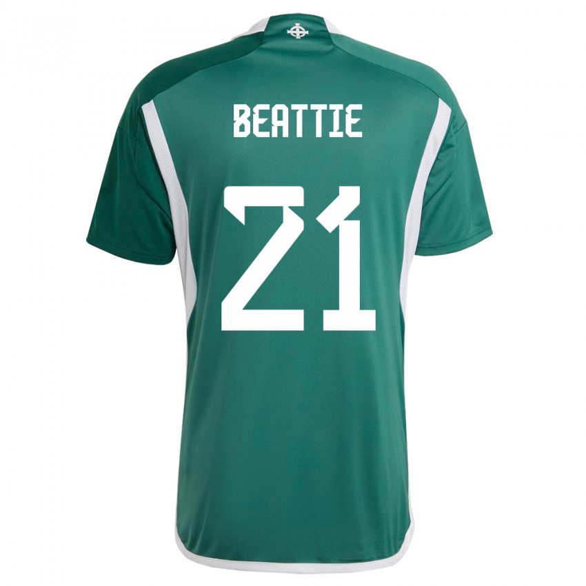 Homem Camisola Irlanda Do Norte Kerry Beattie #21 Verde Principal 24-26 Camisa