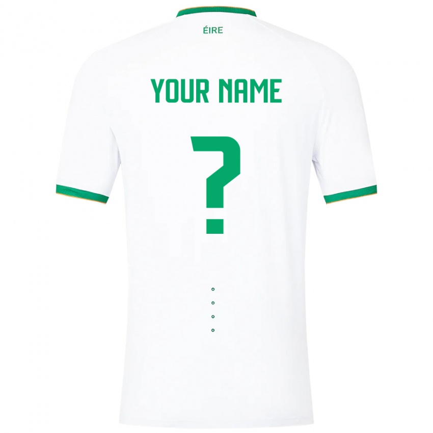 Homem Camisola Irlanda Seu Nome #0 Branco Alternativa 24-26 Camisa