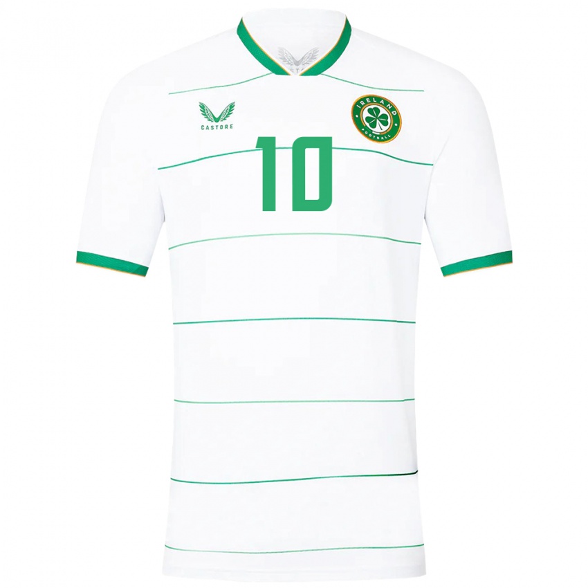 Homem Camisola Irlanda Adam Idah #10 Branco Alternativa 24-26 Camisa