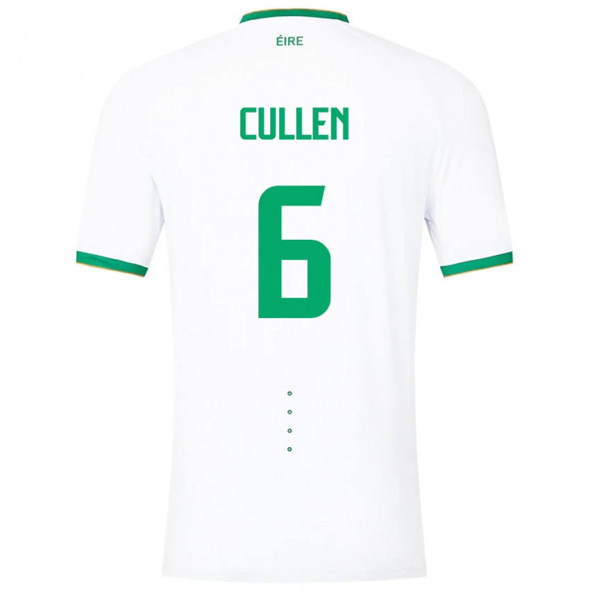 Homem Camisola Irlanda Josh Cullen #6 Branco Alternativa 24-26 Camisa