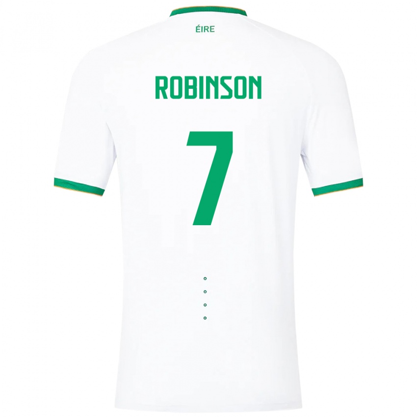 Homem Camisola Irlanda Callum Robinson #7 Branco Alternativa 24-26 Camisa