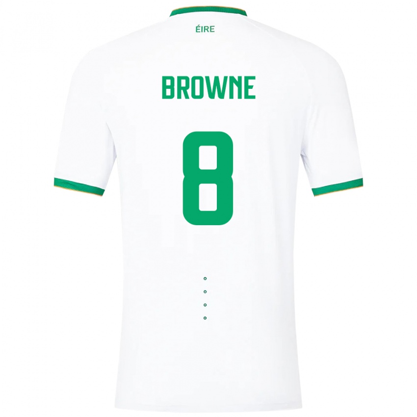 Homem Camisola Irlanda Alan Browne #8 Branco Alternativa 24-26 Camisa