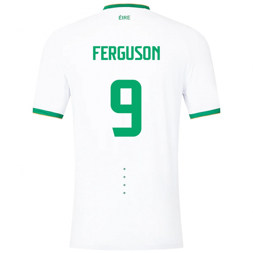 Homem Camisola Irlanda Evan Ferguson #9 Branco Alternativa 24-26 Camisa