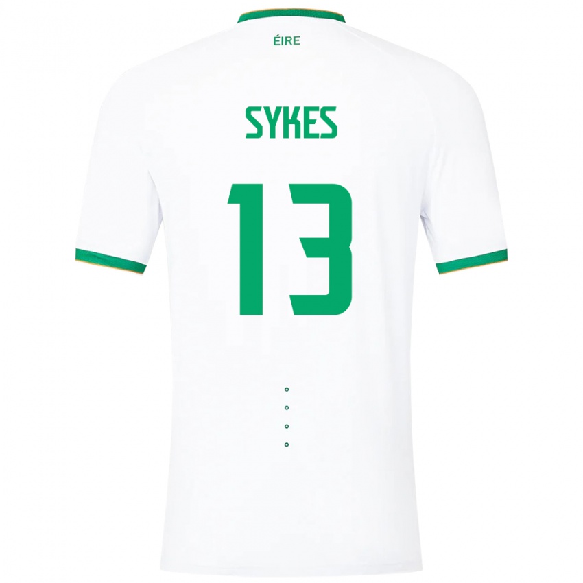 Homem Camisola Irlanda Mark Sykes #13 Branco Alternativa 24-26 Camisa