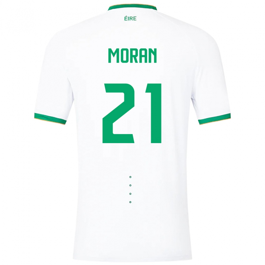 Homem Camisola Irlanda Andy Moran #21 Branco Alternativa 24-26 Camisa