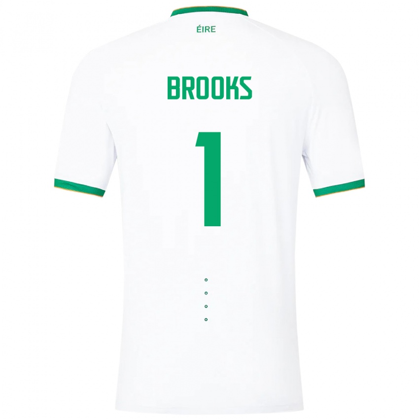 Homem Camisola Irlanda Tiernan Brooks #1 Branco Alternativa 24-26 Camisa