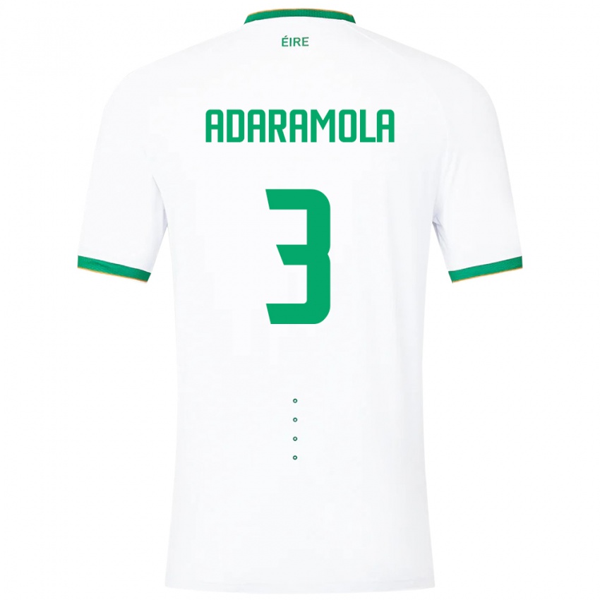 Homem Camisola Irlanda Tayo Adaramola #3 Branco Alternativa 24-26 Camisa