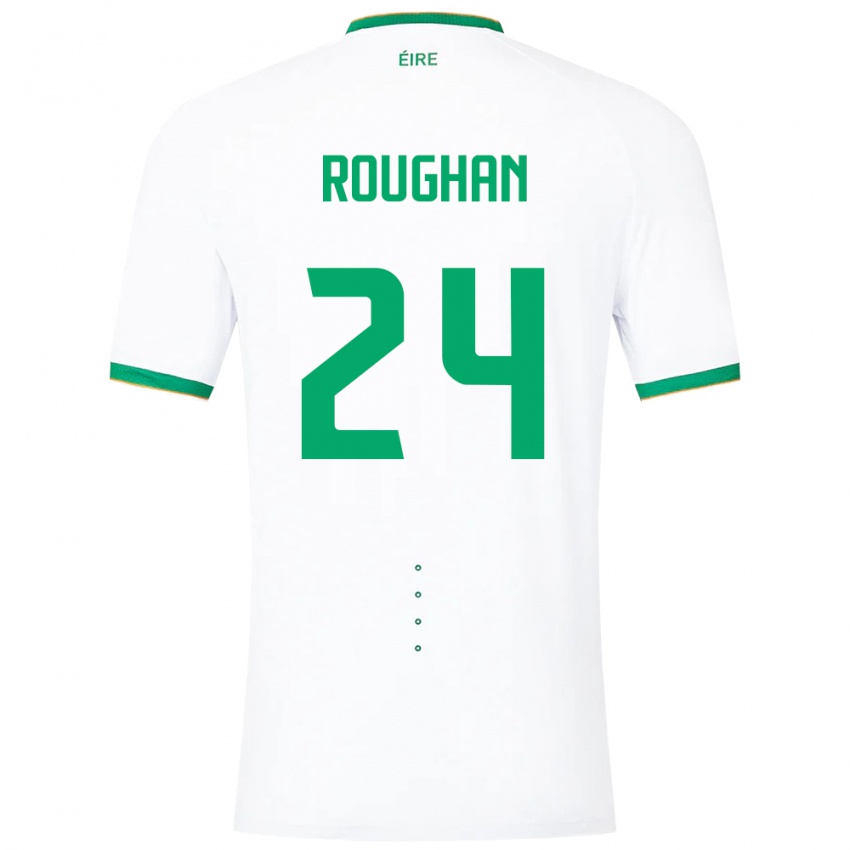 Homem Camisola Irlanda Sean Roughan #24 Branco Alternativa 24-26 Camisa