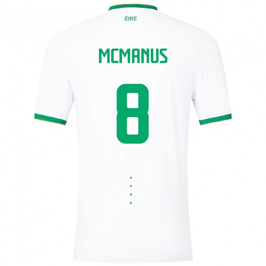 Homem Camisola Irlanda James Mcmanus #8 Branco Alternativa 24-26 Camisa