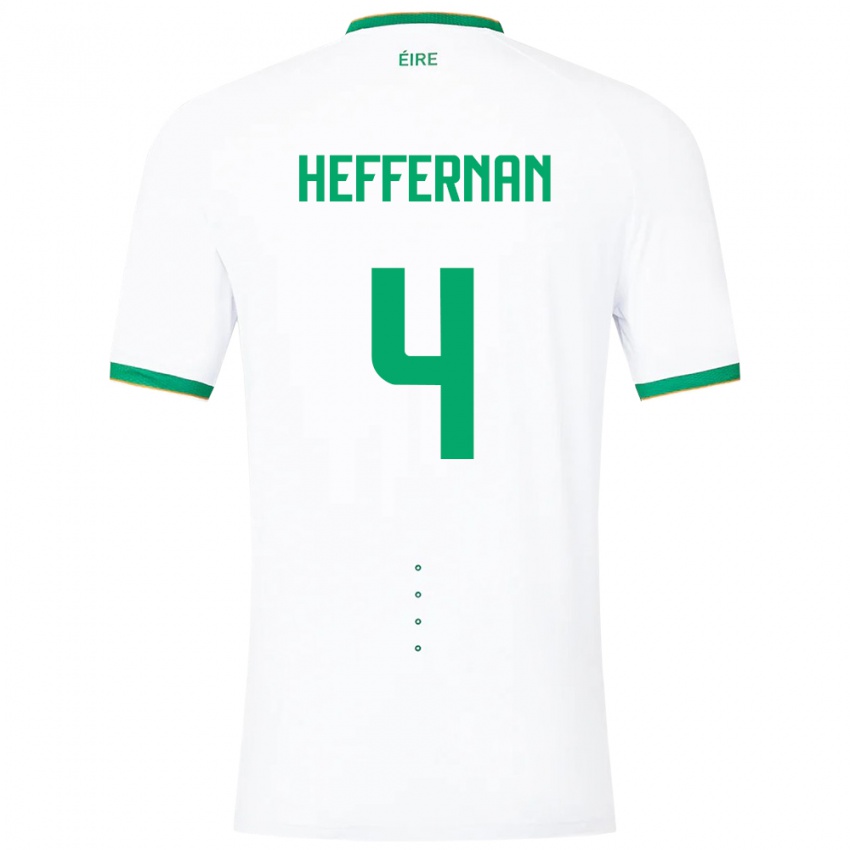 Homem Camisola Irlanda Cathal Heffernan #4 Branco Alternativa 24-26 Camisa