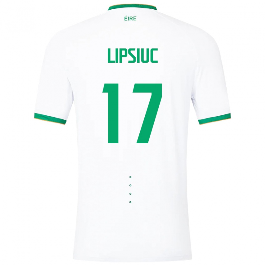 Homem Camisola Irlanda Darius Lipsiuc #17 Branco Alternativa 24-26 Camisa
